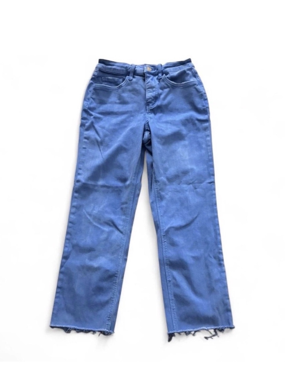 Vervet Women’s Blue High Waisted Cropped Raw Hem Jeans
